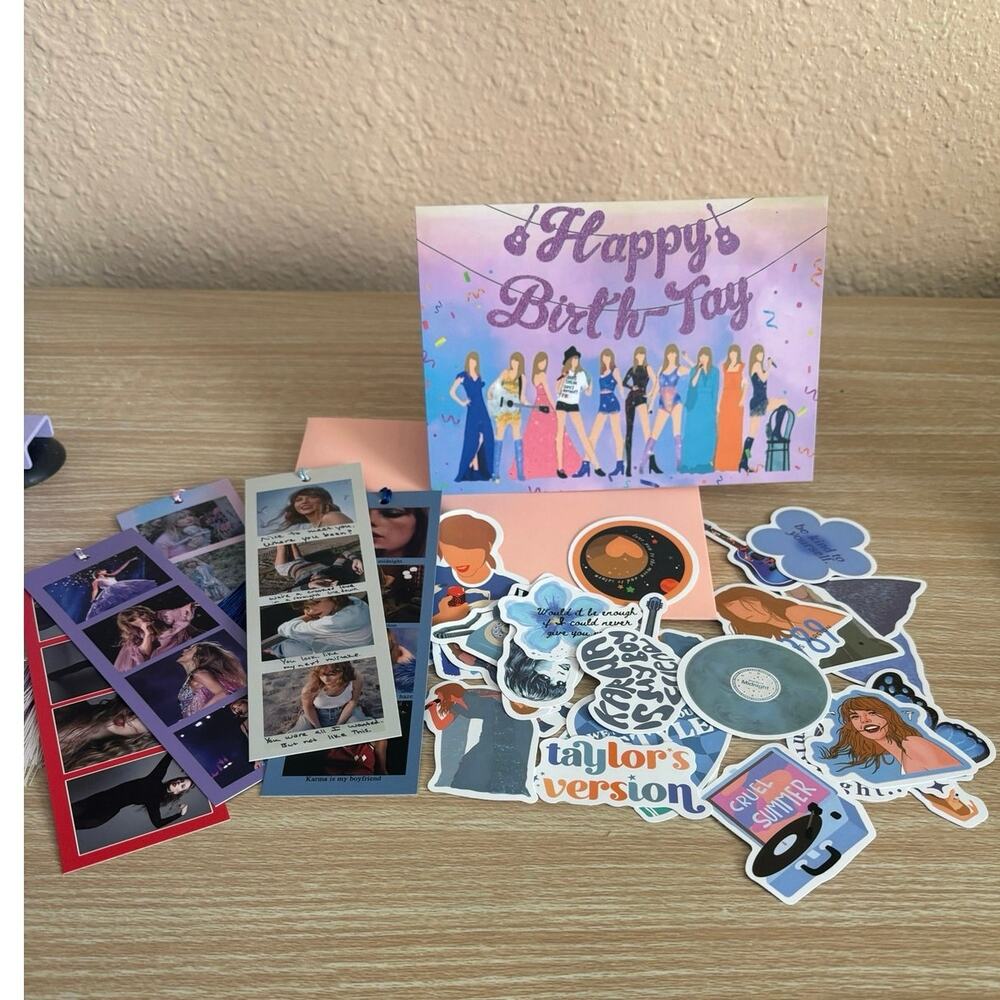 Taylor Swift OFFICIAL Birthday Card Bundle w/ Tags and Photo Bookmarks